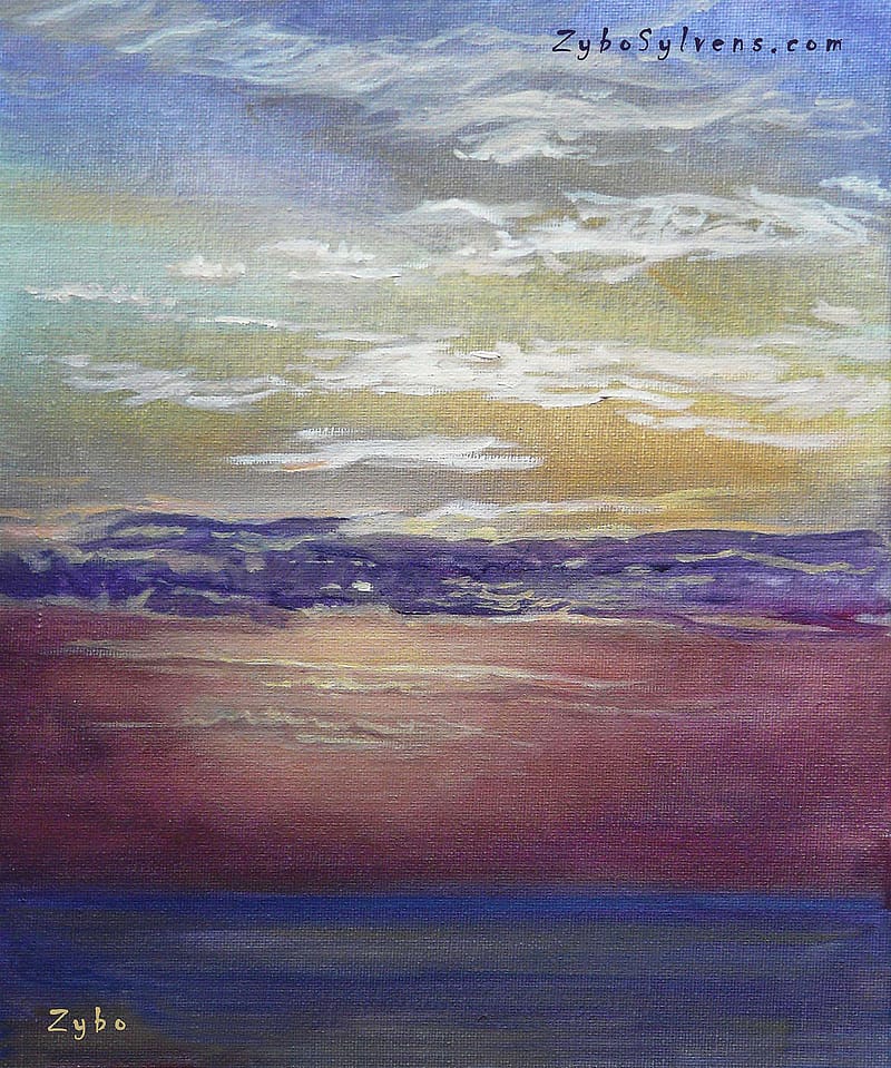 Sunrise in Pomorie, oil on canvas